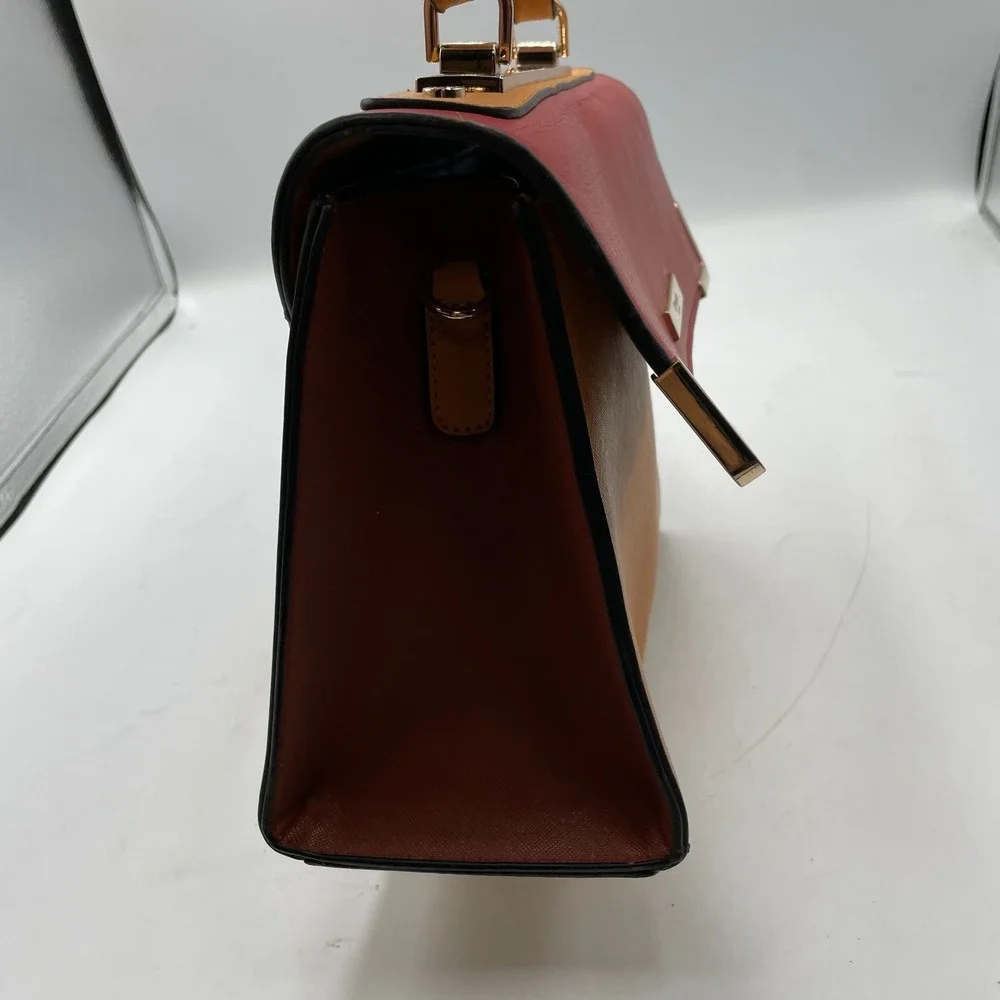 Dune London Bag Womens Rust Red Chestnut Leather Inner Pocket Top Handle Handbag